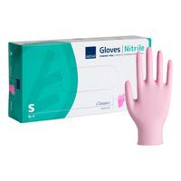 Abena Classic Sensitive Engångshandskar, Pink, Nitril, u/puder,100 st - S
