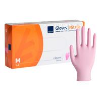 Abena Classic Sensitive Engångshandskar, Pink, Nitril, u/puder,100 st - M
