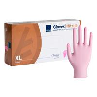 Abena Classic Sensitive Engångshandskar, Pink, Nitril, u/puder,100 st - XL