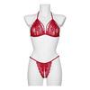 NORTIE Set med BH och trosor med öppning, Röd - Onesize