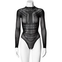 NORTIE Gry Bodystocking, öppen m. Långa Ärmar - Onesize