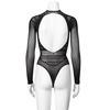 NORTIE Gry Bodystocking, öppen m. Långa Ärmar - Onesize