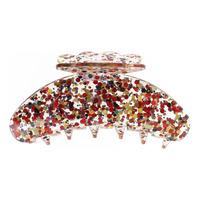 By Stær Agnes Hårklämma - Confetti Röd/Guld