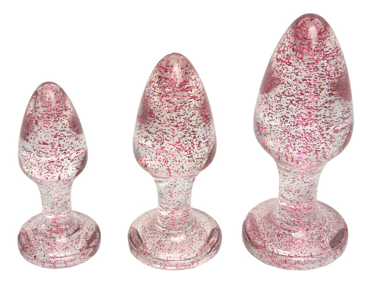 Butt Plug m. Glitter - 1 set