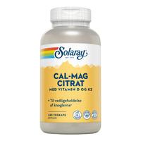 Solaray Cal-Mag Citrat med vitamin D og K2 - 240 kapslar