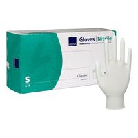 Abena Classic Protect Engångshandskar, Vit, Nitril, u/puder - 150 st - Small
