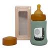 Hevea Glas Nappflaska Wide Neck med Sleeve 150 ml, Seafoam Blue - 1 st