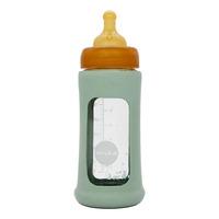 Hevea Glasnappflaska Wide Neck med Sleeve 250 ml, Seafoam Blue - 1 st