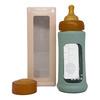 Hevea Glasnappflaska Wide Neck med Sleeve 250 ml, Seafoam Blue - 1 st
