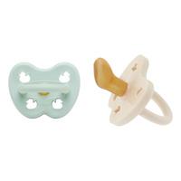 Hevea Napp, 0-3 mån. Ortodontisk, Mellow Mint & Milky White - 2 st