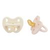 Hevea Napp, 0-3 mån. Ortodontisk, Powder Pink & Milky White - 2 st