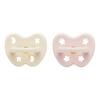 Hevea Napp, 0-3 mån, Rund, Newborn, Powder Pink & Milky White - 2 st