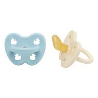 Hevea Napp, 0-3 mån, Ortodontisk, Newborn, Baby Blue & Milky White - 2 st