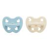 Hevea Napp, 0-3 mån, Rund, Newborn, Baby Blue & Milky White - 2 st