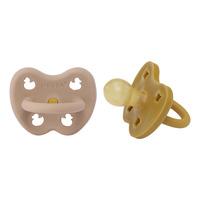 Hevea Napp, 3- 36 mån, Rund, Golden Honey & Tan Beige - 2 st