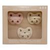 Hevea Napp, Trial Trio-Pack, Newborn 0 mån+, Powder Pink, Cream & Milky White - 3 st