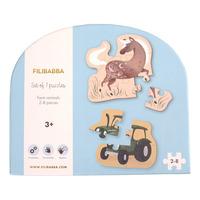 Filibabba Set med 7 pussel - Bondgårdsdjur - 1 st