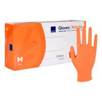 Abena Classic Sensitive Engångshandskar, Orange, Nitril, u/puder, 100 st - XS
