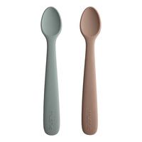 Mushie Silikonskedar Stone/Cloudy Mauve - 2 st