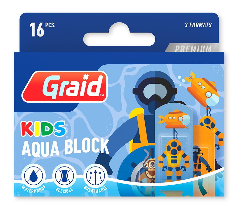 Aqua Block Kids Premium Plåster - 16 st