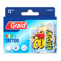 Graid Tattoo Effect Plåster Words - 12 st