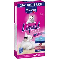 Vitakraft Cat Liquid Snack Multipack, Lever och Lax - 16x15 g