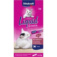 Vitakraft Cat Liquid Snack med lever och Biotin - 6x15 g