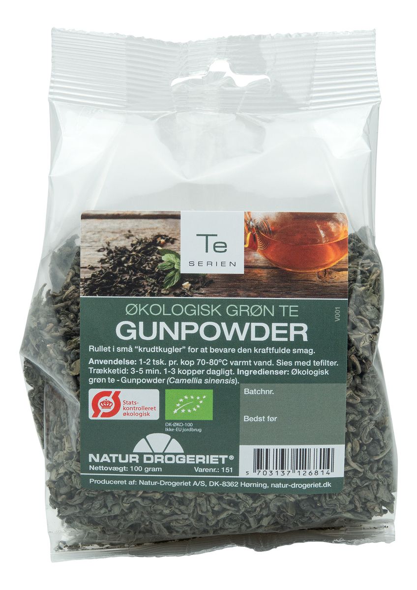 Grøn Te Gunpowder, eko - 100 gram