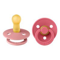BIBS Colour Latex Rund Dusty Pink/Coral 2 pack - Strl 2