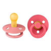 BIBS Colour Latex Rund Dusty Pink/Coral 2 pack - Strl 1