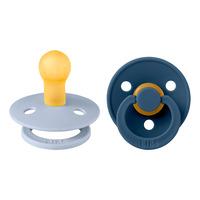 BIBS Colour Latex Rund Dusty Blue/Steel Blue 2 pack - Strl 1