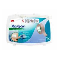 Micropore Tape hudfÀrg med hÄllare - 1,25 cm x 9,14 m