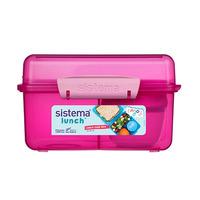 Sistema Lunch Cube Max with Yoghurt Pot, 2 L - Pink