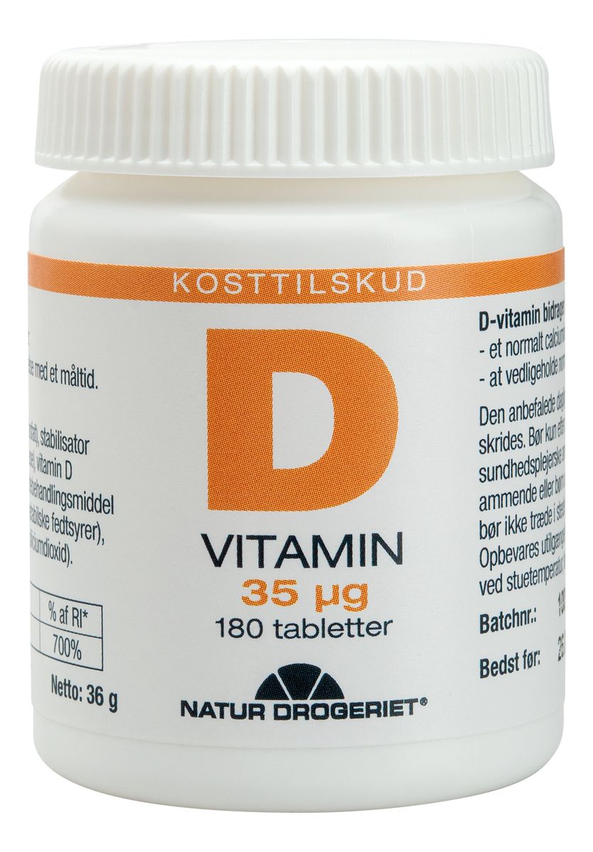 Natur-Drogeriet D3-vitamin 35 µg - 180 tabletter