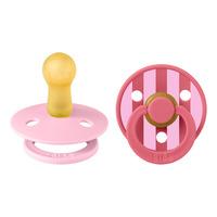 BIBS Studio Colour Block Latex Baby Pink Coral Mix 2-pack - Strl 2