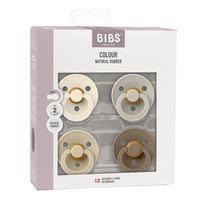BIBS Colour Latex Rund Ivory/Sand/Vanilla/Dark Oak 4-pack - Strl 2