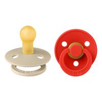 BIBS Colour Latex Rund Vanilla/Candy Apple 2-pack - Strl 1