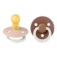 BIBS Colour GLOW Latex Round Blush/Woodchuck 2-pack - Strl 1