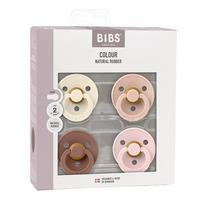 BIBS Colour Latex Rund Ivory/Blush/Woodchuck/Blossom 4-pack - Strl 2