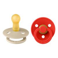 BIBS Colour Latex Rund Vanilla/Candy Apple 2-pack - Strl 2