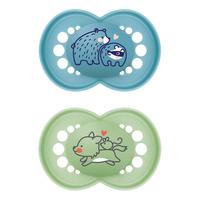 MAM Original Naturgummi Napp 6-16 mån., Blå/Grön - 2 st