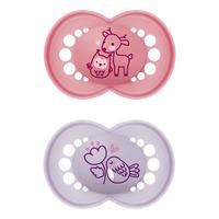 MAM Original Naturgummi Napp 16-36 mån., Rosa/Lila - 2 st