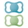 MAM Air Silikone Napp 6-16 mån., Blå/Grön - 2 st