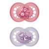 MAM Original Naturgummi Napp 6-16 mån, Rosa/Lila - 2 st