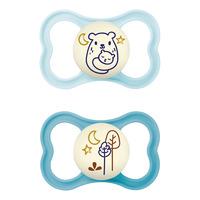 MAM Air Night Silikon Napp Blå 6-16 mån. - 2 st