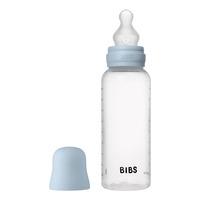 BIBS Baby Bottle Round Silicone 270 ml Medium Flow - Baby Blue