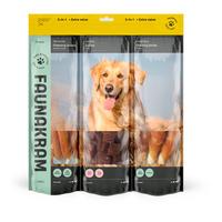 Faunakram Hundsnacks 3i1 med anka & kyckling, valuepack - 600 g