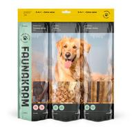 Faunakram Hundsnacks 3i1 med kyckling, anka och torsk, valuepack - 600 g