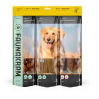 Faunakram Hundsnacks 3i1 med kyckling, anka & sötpotatis, valuepack - 600 g