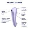 Satisfyer Dual Pleasure Air Pulse Vibrator m. App - Lila